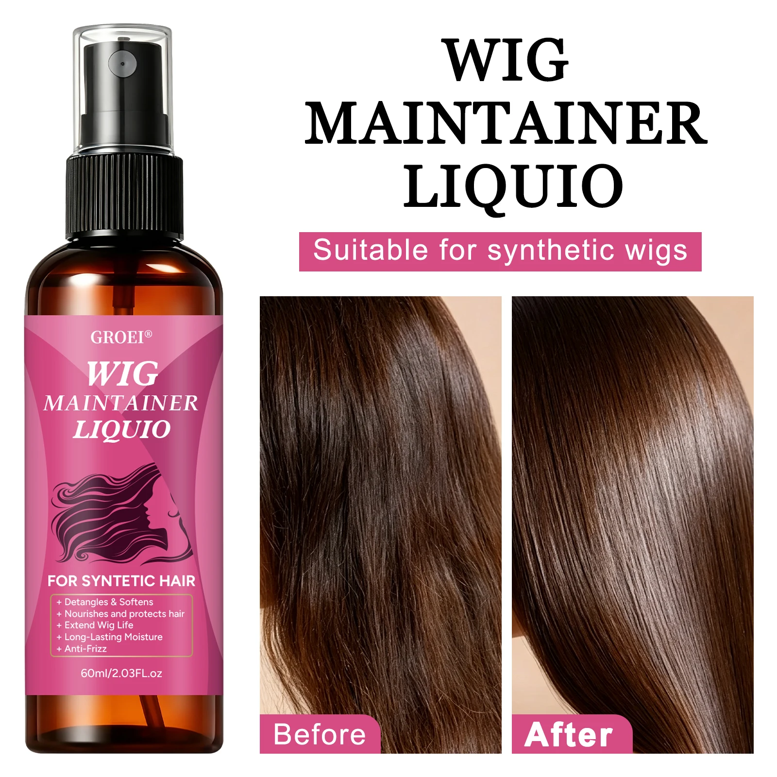 Hair Care Spray - Spray Mantenedor de Pelucas Anti-Frizz GROEI