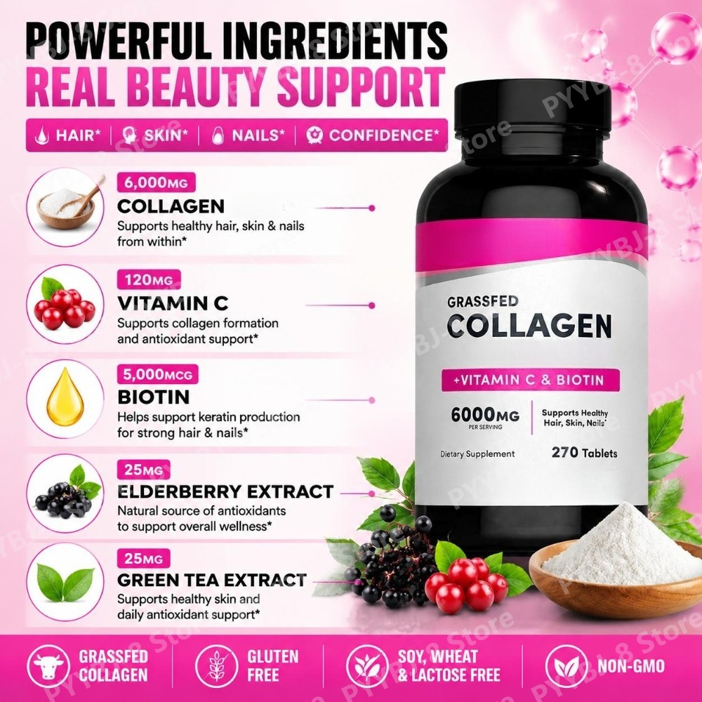 Tabletas de Colágeno 6000mg co - Hair Care Vitamin reseña y precio